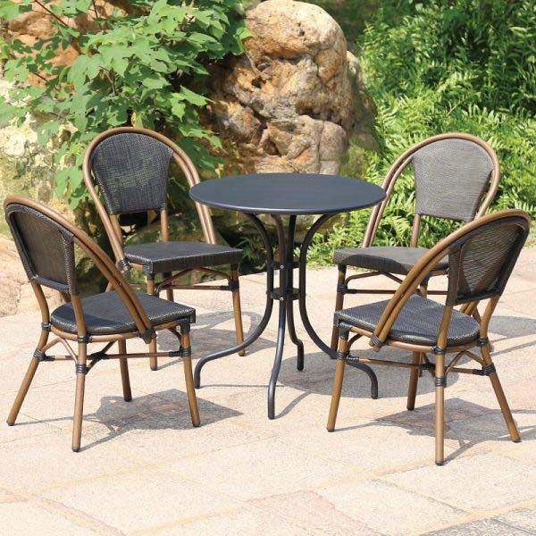 bàn ghế hợp kim nhôm giả mây VA 41