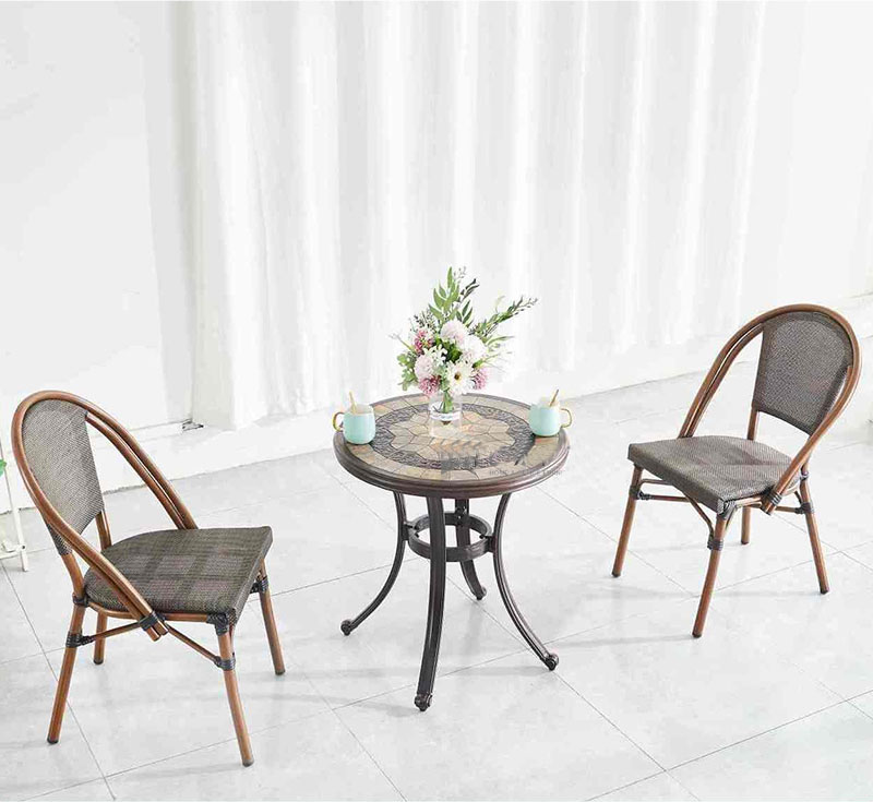 Bộ bàn ghế giả mây ngoài trời