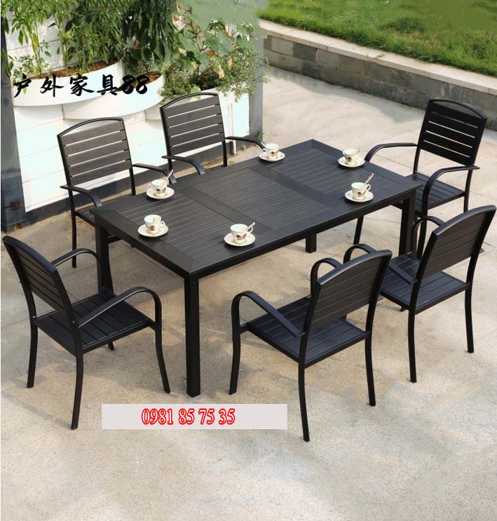 bàn ghế ngoài trời composite 