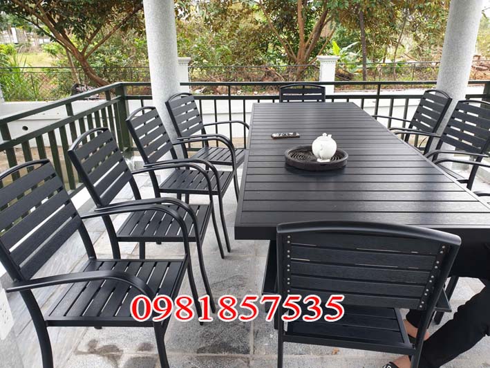 bàn ghế ngoài trời 10 ghế