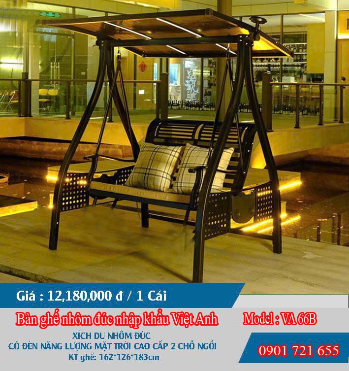 Xích đu nhôm đúc đèn năng lượng mặt trời