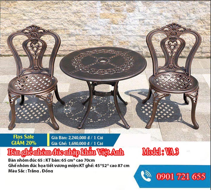 bàn ghế nhôm ngoài trời