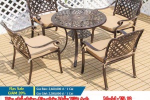 BÀN GHẾ NHÔM ĐÚC SÂN VƯỜN NGOÀI TRỜI VA 13