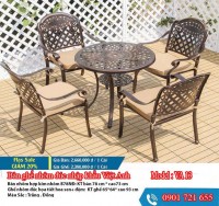 BÀN GHẾ NHÔM ĐÚC SÂN VƯỜN NGOÀI TRỜI VA 13