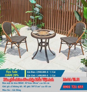 BÀN GHẾ GIẢ MÂY VIỆT ANH VA 54