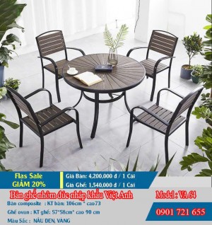 BÀN GHẾ NGOÀI TRỜI COMPOSITE VIỆT ANH VA 64