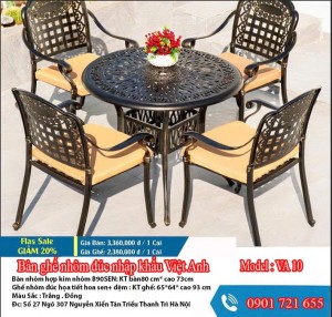 BÀN GHẾ NHÔM ĐÚC NHẬP KHẨU VIỆT ANH VA 10