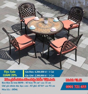 BÀN GHẾ NHÔM ĐÚC NHẬP KHẨU VIỆT ANH VA 58